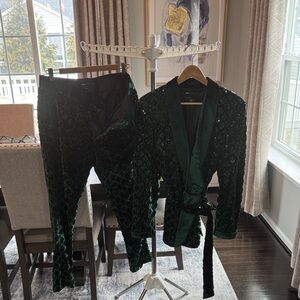 ASOS Dark Green Velvet Suit